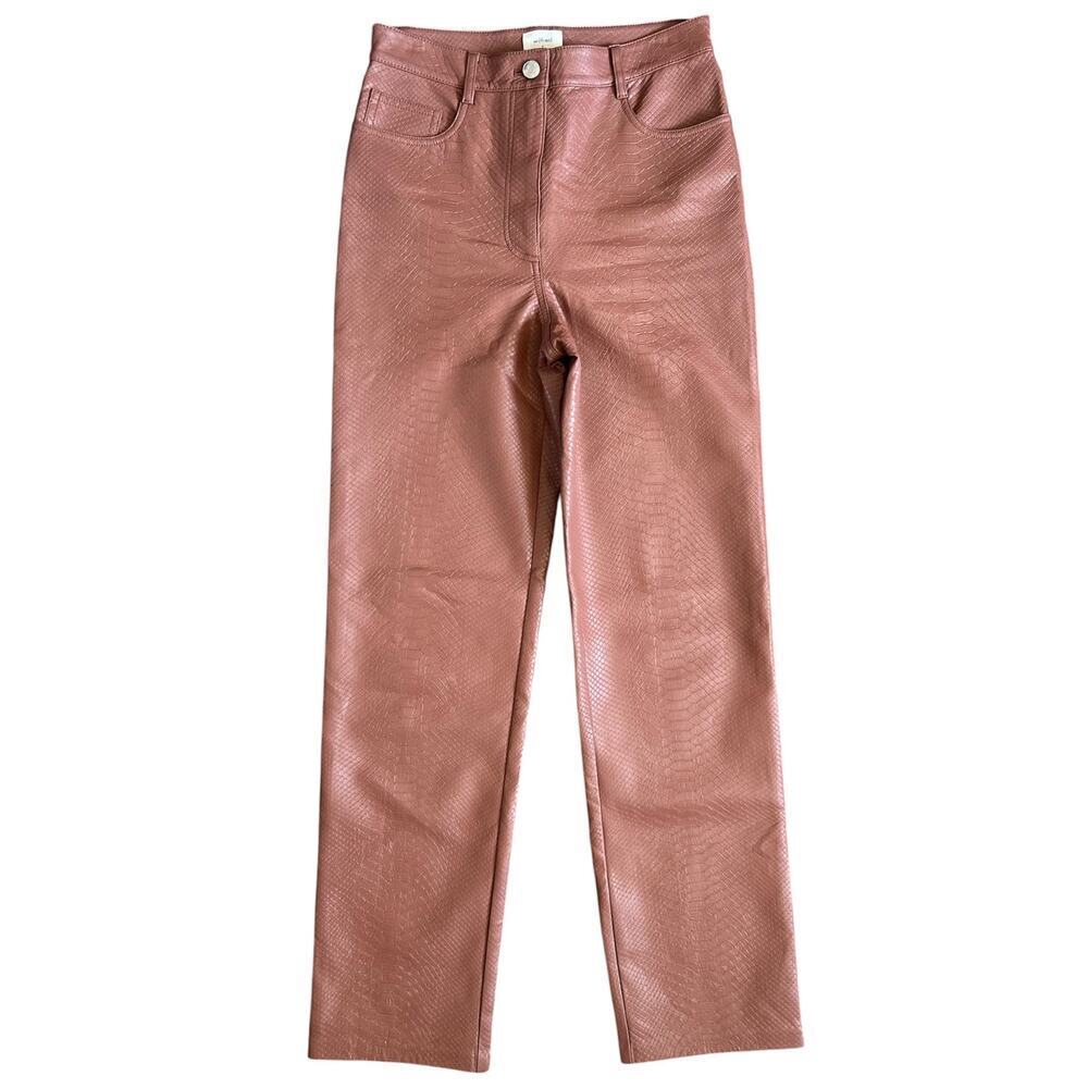 Wilfred The Melina High Waisted Vegan Leather Pants Size 4 Brown Textured - Picture 3 of 10
